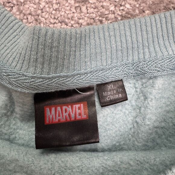 Marvel The Amazing Spider Man Graphic Pullover Sweatshirt Mens XL Teal Crew Neck - Picture 11 of 16